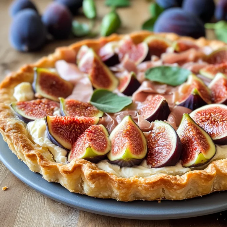 Crostata salata prosciutto di pollo e fichi