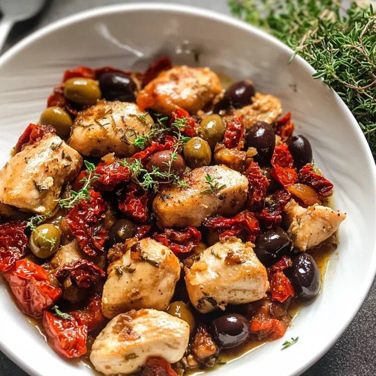 Pollo con olive e pomodorini